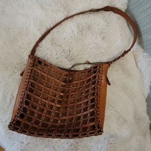 SAK Purse, Woven Tan Leather Unique